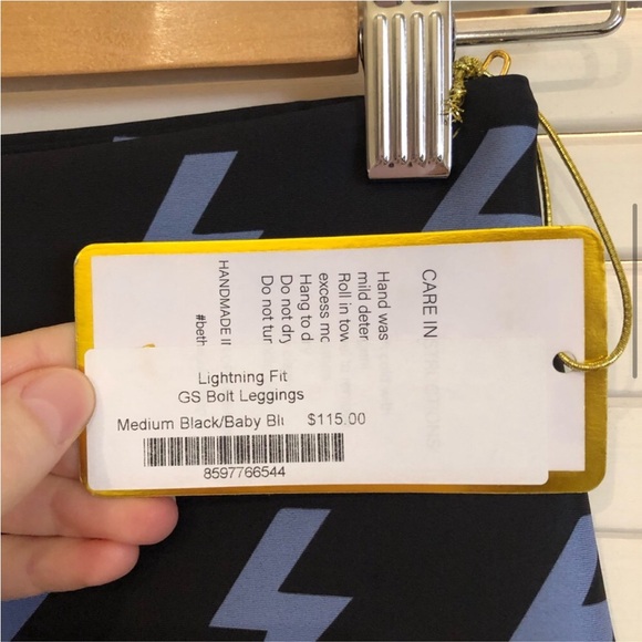 NWT Goldsheep Lightning Fit GS Bolt Blue Leggings Medium - Picture 8 of 11